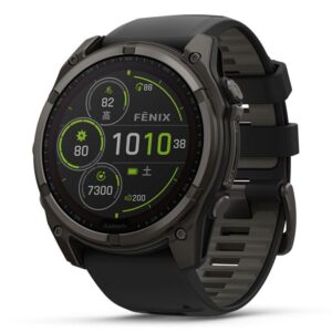 GARMIN fenix 8 Sapphire Dual Power 51mm Ti Carbon Gray DLC / Black ガーミン フェニックス8 サファイア デュアルパワー 51mm Ti カーボン グレー DLC / ブラック 010-02907-50