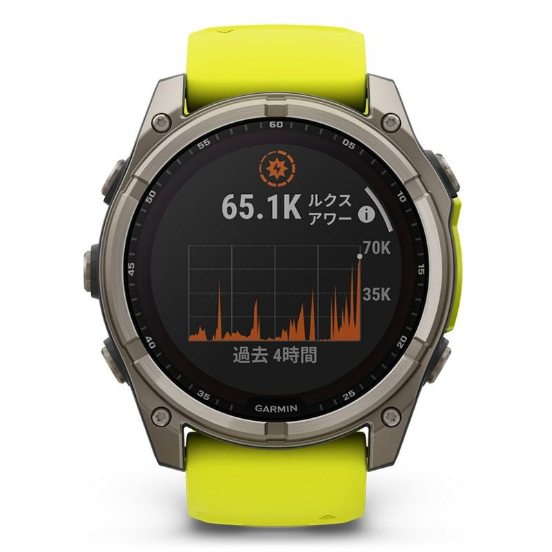 GARMIN fenix 8 Sapphire Dual Power 51mm Ti / Amp Yellow ガーミン フェニックス8 サファイア デュアルパワー 51mm Ti / アンプ イエロー 010-02907-51