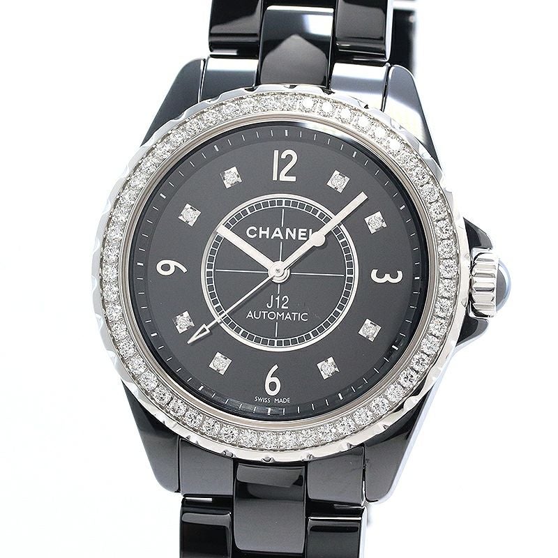 【中古】CHANEL J12 シャネル J12 38MM ブラックセラミック ダイヤモンドベゼル H3109