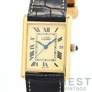 【中古】CARTIER MUST TANK LARGE MODEL JUMBO VERMEIL カルティエ マストタンク LM ジャンボ ヴェルメイユ W1017454