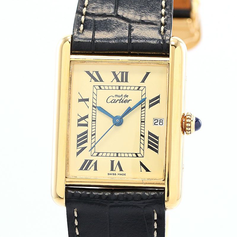 【中古】CARTIER MUST TANK LARGE MODEL JUMBO VERMEIL カルティエ マストタンク LM ジャンボ ヴェルメイユ W1017454