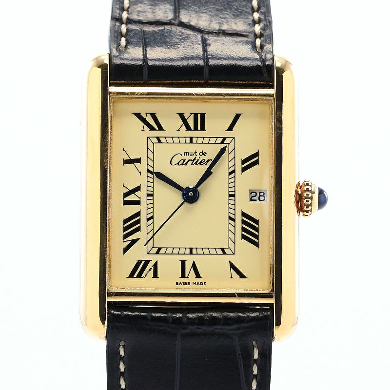 【中古】CARTIER MUST TANK LARGE MODEL JUMBO VERMEIL カルティエ マストタンク LM ジャンボ ヴェルメイユ W1017454