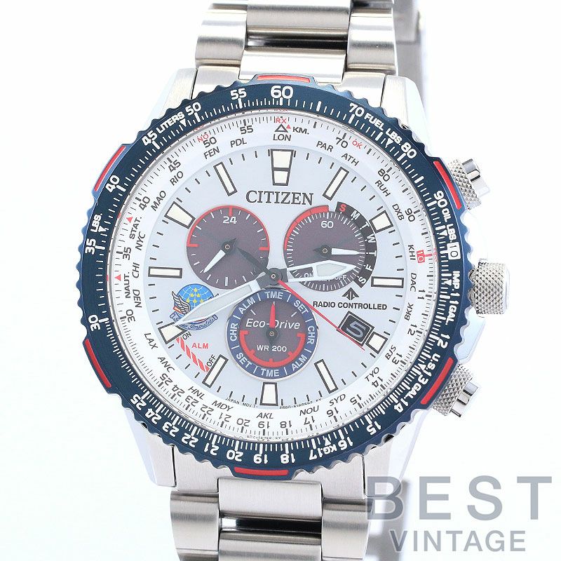 【中古】CITIZEN PROMASTER ECO-DRIVE E660 BLUE IMPULSE EDITION シチズン プロマスター エコ・ドライブ E660 ブルーインパルス エディション CB5001-65A (E660-S123135)