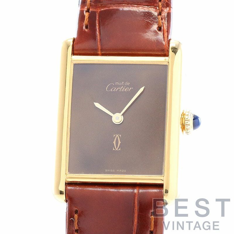 【中古】CARTIER MUST TANK LARGE MODEL VERMEIL カルティエ マストタンク LM ヴェルメイユ 81975613