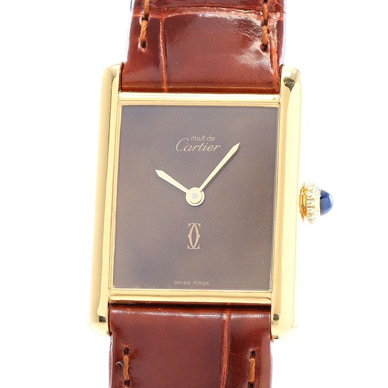 【中古】CARTIER MUST TANK LARGE MODEL VERMEIL カルティエ マストタンク LM ヴェルメイユ 81975613