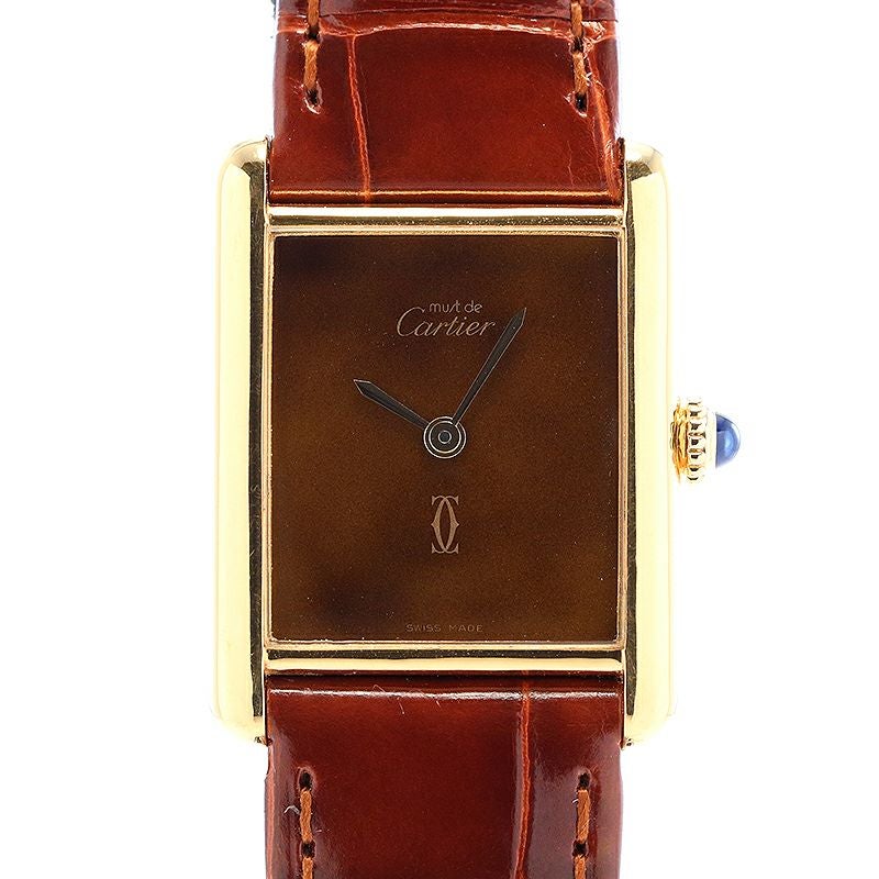 【中古】CARTIER MUST TANK LARGE MODEL VERMEIL カルティエ マストタンク LM ヴェルメイユ 81975613