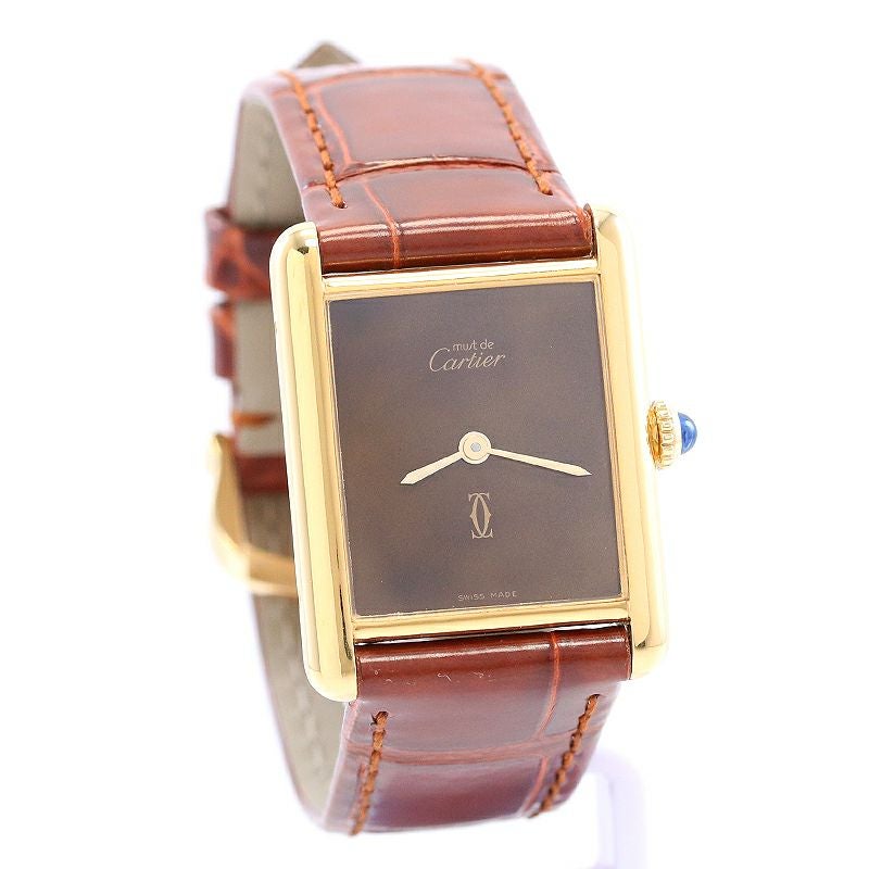 【中古】CARTIER MUST TANK LARGE MODEL VERMEIL カルティエ マストタンク LM ヴェルメイユ 81975613