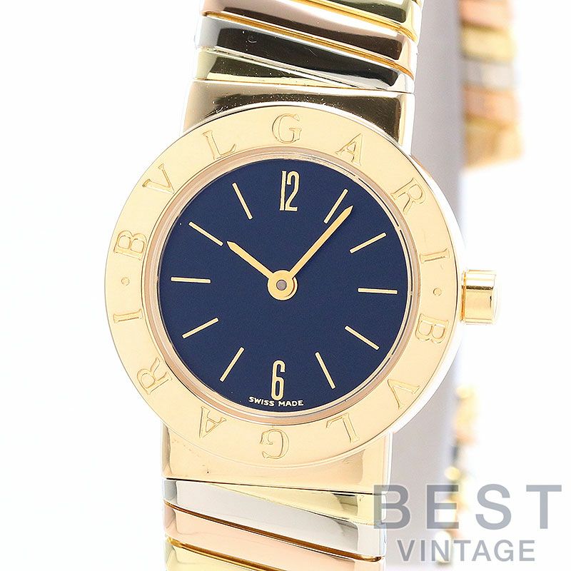 【中古】BVLGARI BVLGARI BVLGARI TUBOGAS THREE COLOR GOLD ブルガリ ブルガリ・ブルガリ トゥボガス スリーカラーゴールド Mサイズ BB23 2T