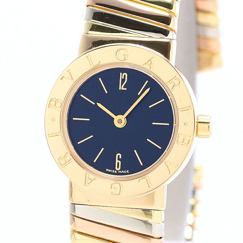 【中古】BVLGARI BVLGARI BVLGARI TUBOGAS THREE COLOR GOLD ブルガリ ブルガリ・ブルガリ トゥボガス スリーカラーゴールド Mサイズ BB23 2T