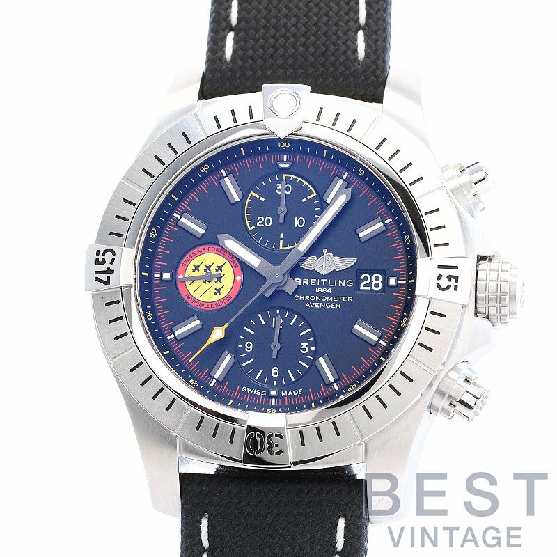 【中古】BREITLING AVENGER CHRONOGRAPH 45 SWISS AIR FORCE TEAM ブライトリング アベンジャー クロノグラフ 45 スイス エアフォースチーム A133171A1B1X1
