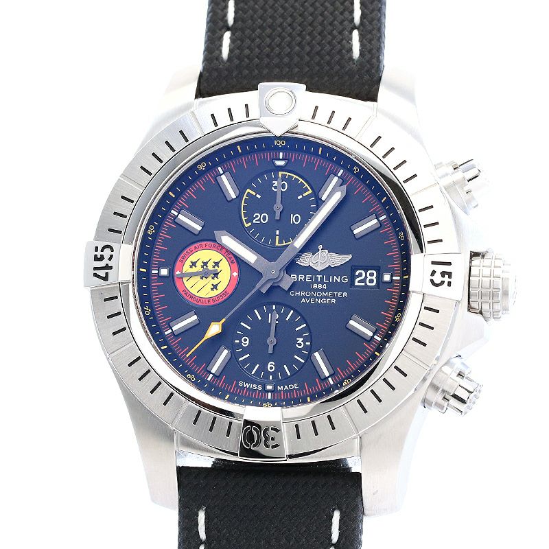 【中古】BREITLING AVENGER CHRONOGRAPH 45 SWISS AIR FORCE TEAM ブライトリング アベンジャー クロノグラフ 45 スイス エアフォースチーム A133171A1B1X1