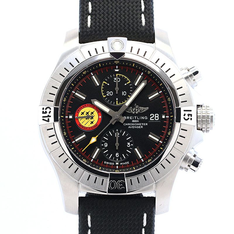 【中古】BREITLING AVENGER CHRONOGRAPH 45 SWISS AIR FORCE TEAM ブライトリング アベンジャー クロノグラフ 45 スイス エアフォースチーム A133171A1B1X1