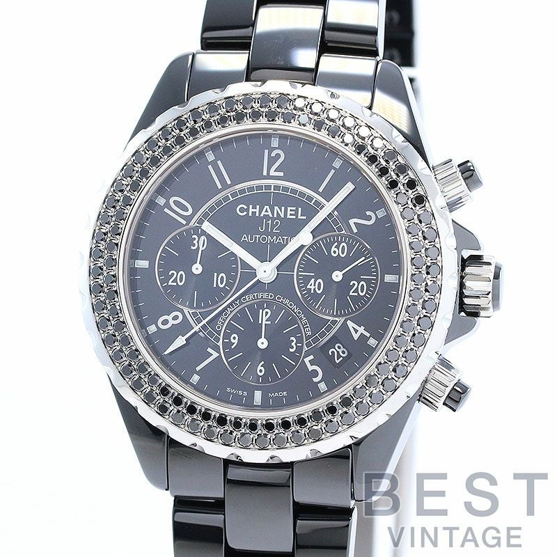 【中古】CHANEL J12 CHRONOGRAPH 41MM BLACK DIAMONDS BEZEL シャネル J12 クロノグラフ 41MM ブラックダイヤモンドベゼル H1419
