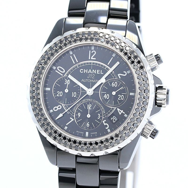 【中古】CHANEL J12 CHRONOGRAPH 41MM BLACK DIAMONDS BEZEL シャネル J12 クロノグラフ 41MM ブラックダイヤモンドベゼル H1419