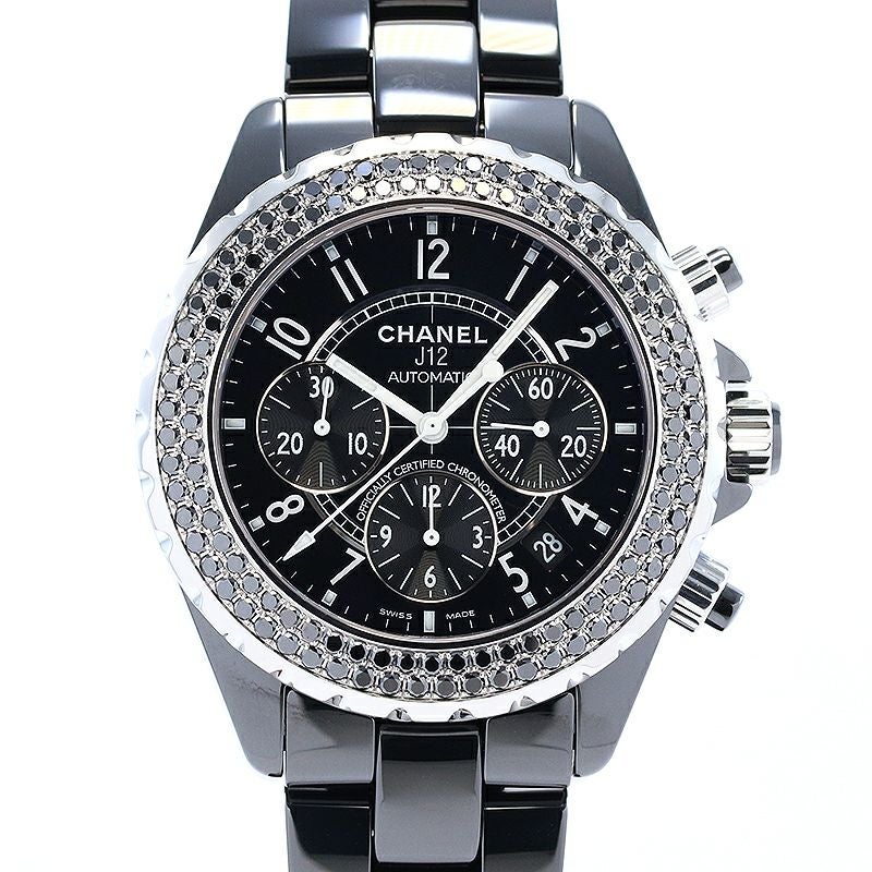 【中古】CHANEL J12 CHRONOGRAPH 41MM BLACK DIAMONDS BEZEL シャネル J12 クロノグラフ 41MM ブラックダイヤモンドベゼル H1419