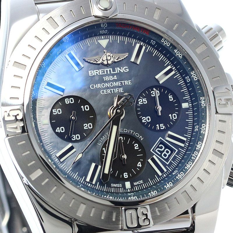 【中古】BREITLING CHRONOMAT JSP BLACK MOTHER OF PEARL LIMITED ブライトリング クロノマットJSP ブラック・マザー・オブ・パール リミテッド AB01152A/BH20/388A (S001B-PPA)