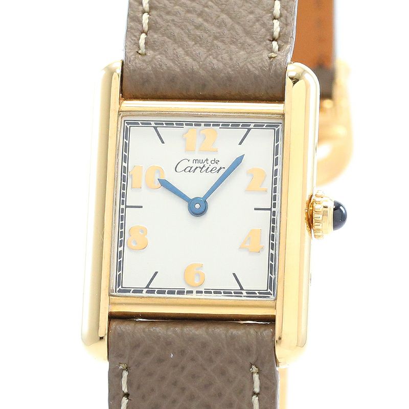 【中古】CARTIER MUST TANK SMALL MODEL VERMEIL カルティエ マストタンク SM ヴェルメイユ W1008354