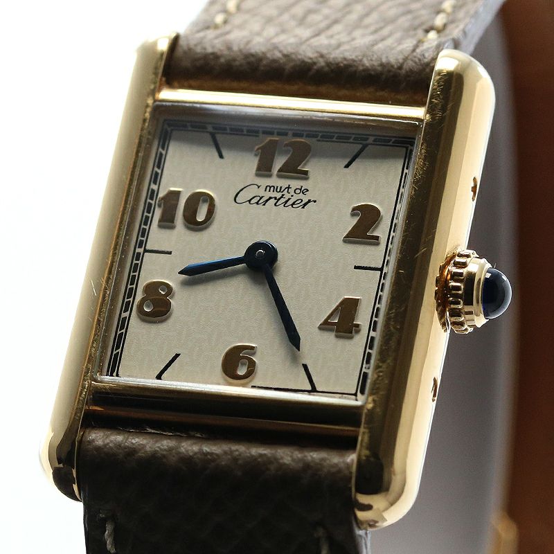【中古】CARTIER MUST TANK SMALL MODEL VERMEIL カルティエ マストタンク SM ヴェルメイユ W1008354