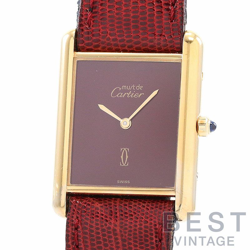 【中古】CARTIER MUST TANK LARGE MODEL VERMEIL カルティエ マストタンク LM ヴェルメイユ 83919723 (681006)