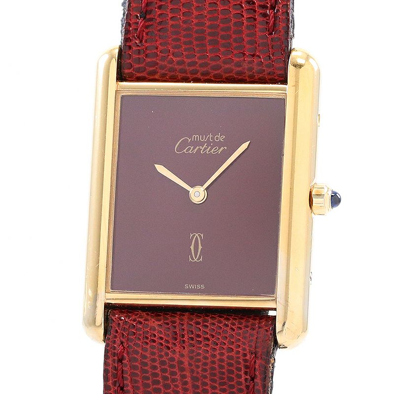 【中古】CARTIER MUST TANK LARGE MODEL VERMEIL カルティエ マストタンク LM ヴェルメイユ 83919723 (681006)