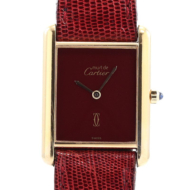 【中古】CARTIER MUST TANK LARGE MODEL VERMEIL カルティエ マストタンク LM ヴェルメイユ 83919723 (681006)