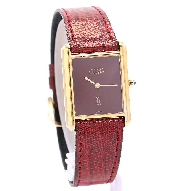 【中古】CARTIER MUST TANK LARGE MODEL VERMEIL カルティエ マストタンク LM ヴェルメイユ 83919723 (681006)