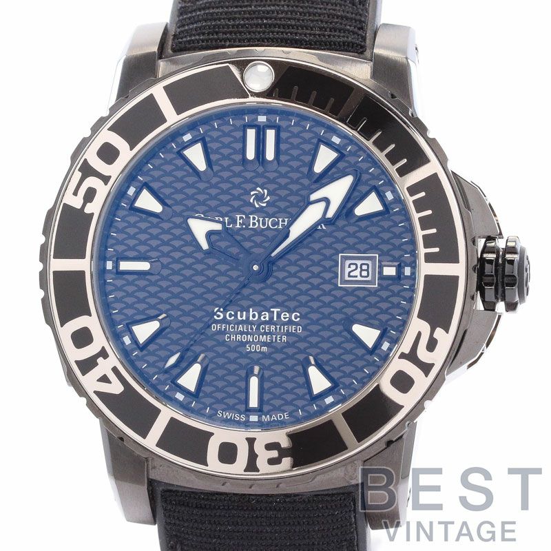 【中古】CARL F.BUCHERER PATRAVI SCUBATEC BLACK カール F. ブヘラ パトラビ スキューバテック ブラック 00.10632.28.33.01
