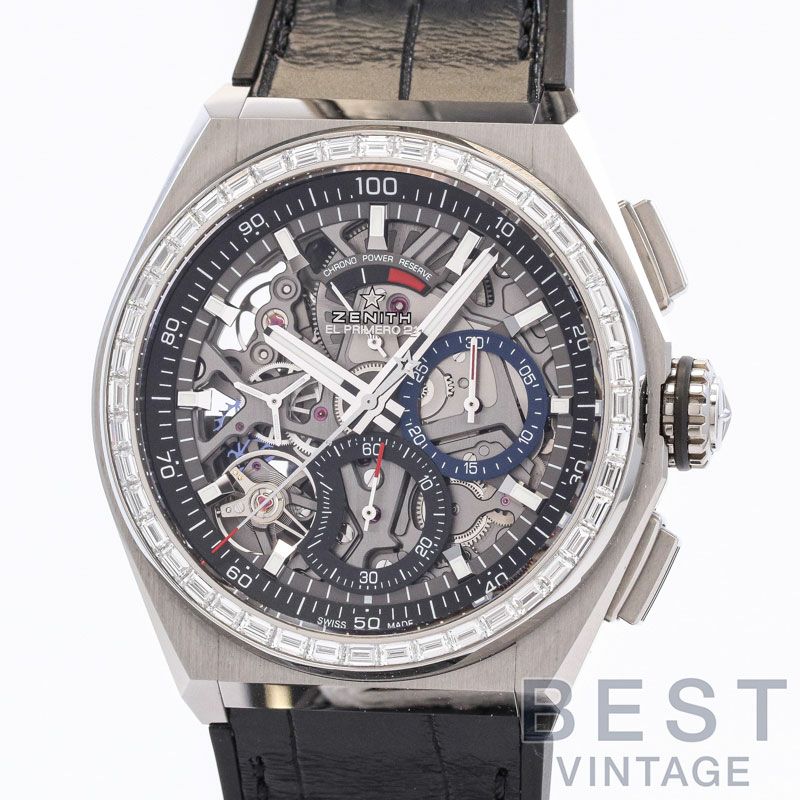 【中古】ZENITH DEFY EL PRIMERO 21 TITANIUM BUCKET DIAMOND BEZEL ゼニス デファイ エルプリメロ21 チタニウム バケットダイヤモンドベゼル 33.9000.9004/78.R582