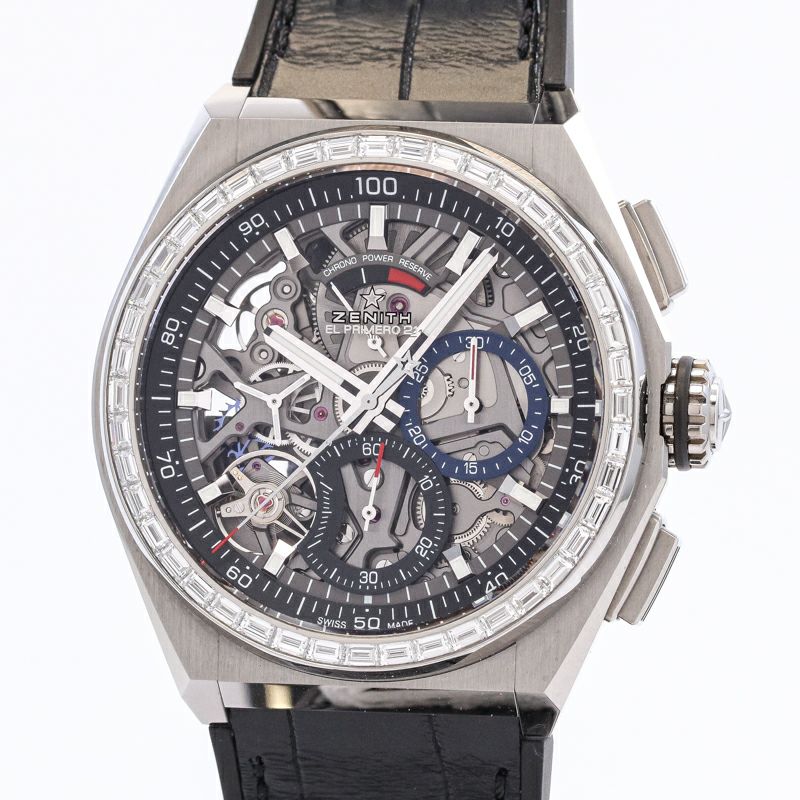 【中古】ZENITH DEFY EL PRIMERO 21 TITANIUM BUCKET DIAMOND BEZEL ゼニス デファイ エルプリメロ21 チタニウム バケットダイヤモンドベゼル 33.9000.9004/78.R582