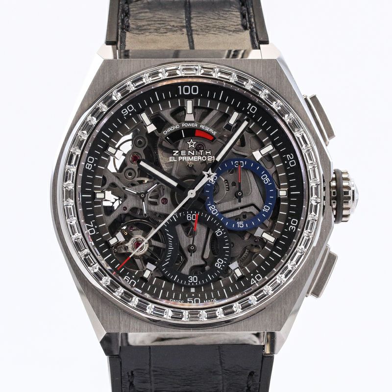 【中古】ZENITH DEFY EL PRIMERO 21 TITANIUM BUCKET DIAMOND BEZEL ゼニス デファイ エルプリメロ21 チタニウム バケットダイヤモンドベゼル 33.9000.9004/78.R582