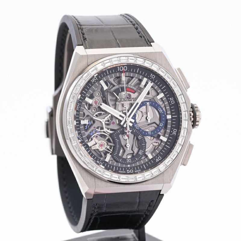 【中古】ZENITH DEFY EL PRIMERO 21 TITANIUM BUCKET DIAMOND BEZEL ゼニス デファイ エルプリメロ21 チタニウム バケットダイヤモンドベゼル 33.9000.9004/78.R582