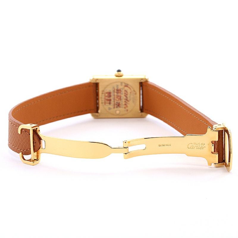 【中古】CARTIER MUST TANK SMALL MODEL VERMEIL OPALINE DIAL カルティエ マストタンク SM ヴェルメイユ オパランダイヤル W1005554