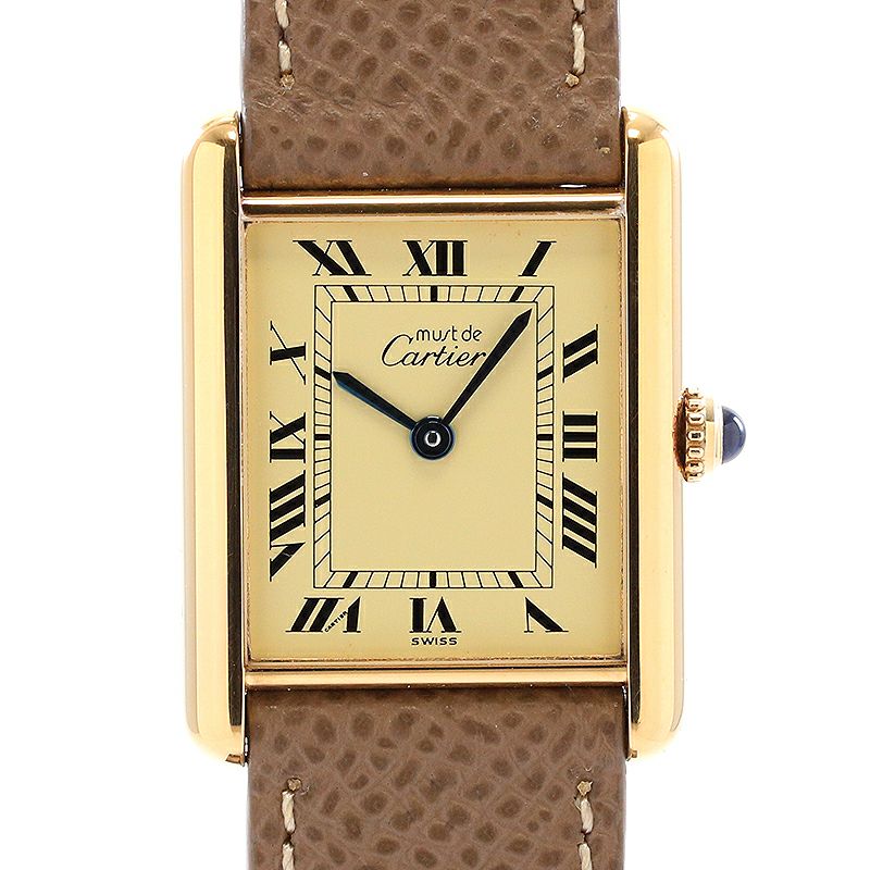 【中古】CARTIER MUST TANK LARGE MODEL VERMEIL カルティエ マストタンクLM ヴェルメイユ W1002753