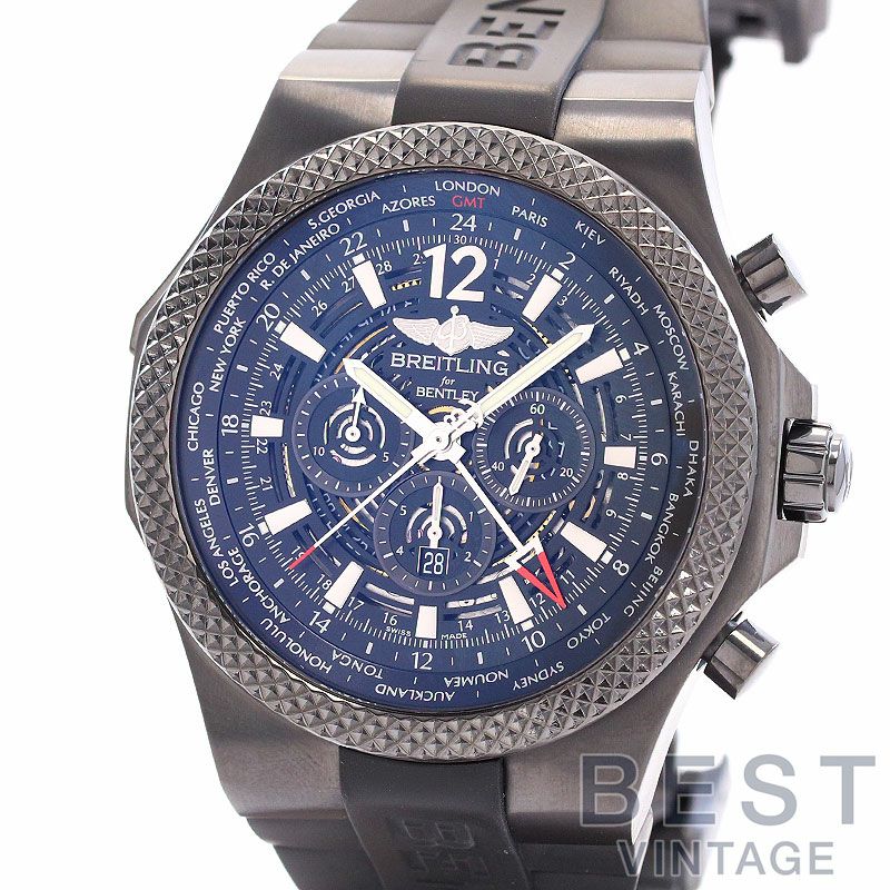 【中古】BREITLING BENTLEY GMT MIDNIGHT CARBON ブライトリング ベントレー GMT ミッドナイトカーボン M4736225/BC76/222S/M20DSA.2 (M476B76MRB)