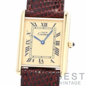 【中古】CARTIER MUST TANK LARGE MODEL VERMEIL カルティエ マストタンク LM ヴェルメイユ 83918223 (681006)