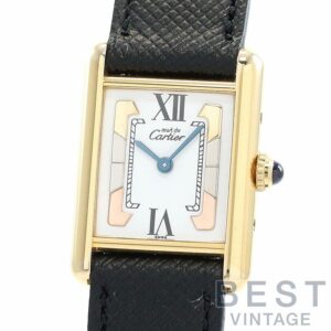 【中古】CARTIER MUST TANK SMALL MODEL VERMEIL TRINITY DIAL カルティエ マストタンク SM ヴェルメイユ トリニティダイヤル W1006354