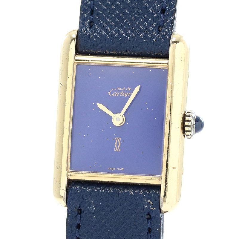 【中古】CARTIER MUST TANK SMALL MODEL VERMEIL LAPIS LAZULI DIAL カルティエ マストタンク SM ヴェルメイユ ラピスラズリダイヤル 82975413
