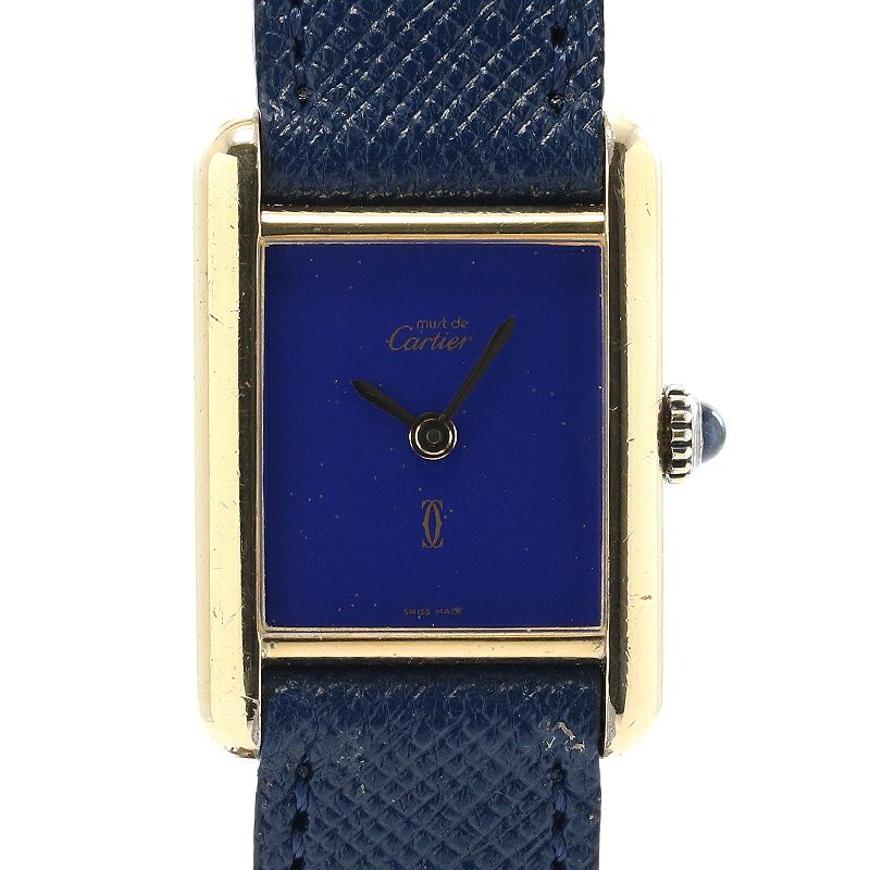 【中古】CARTIER MUST TANK SMALL MODEL VERMEIL LAPIS LAZULI DIAL カルティエ マストタンク SM ヴェルメイユ ラピスラズリダイヤル 82975413