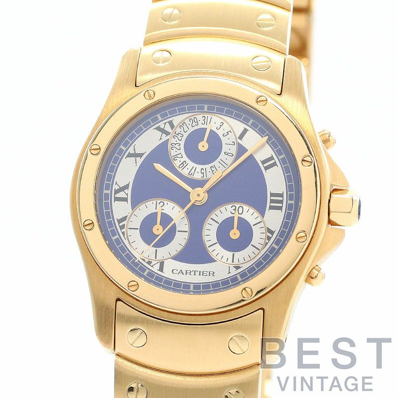 【中古】CARTIER SANTOS RONDE MEDIUM MODEL CHRONO REFLEX / SANTOS COUGAR カルティエ サントス ロンド MM クロノリフレックス / サントス クーガー W15078G1