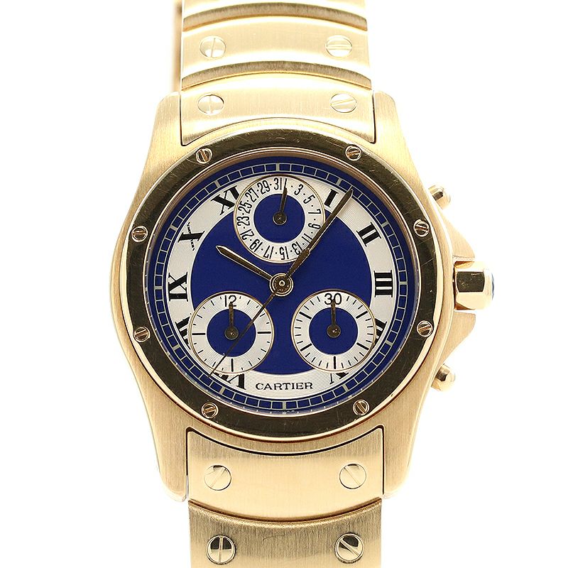 【中古】CARTIER SANTOS RONDE MEDIUM MODEL CHRONO REFLEX / SANTOS COUGAR カルティエ サントス ロンド MM クロノリフレックス / サントス クーガー W15078G1