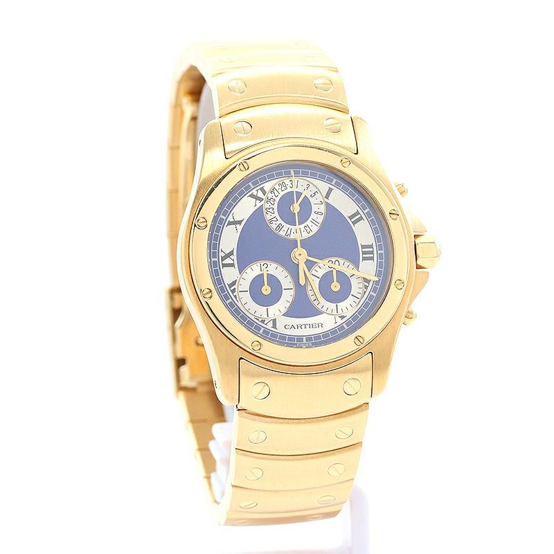 【中古】CARTIER SANTOS RONDE MEDIUM MODEL CHRONO REFLEX / SANTOS COUGAR カルティエ サントス ロンド MM クロノリフレックス / サントス クーガー W15078G1