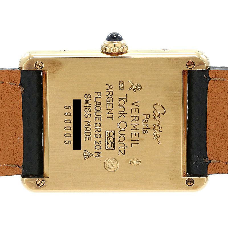 【中古】CARTIER MUST TANK LARGE MODEL VERMEIL TRINITY DIAL カルティエ マストタンク LM ヴェルメイユ トリニティダイヤル W1006254