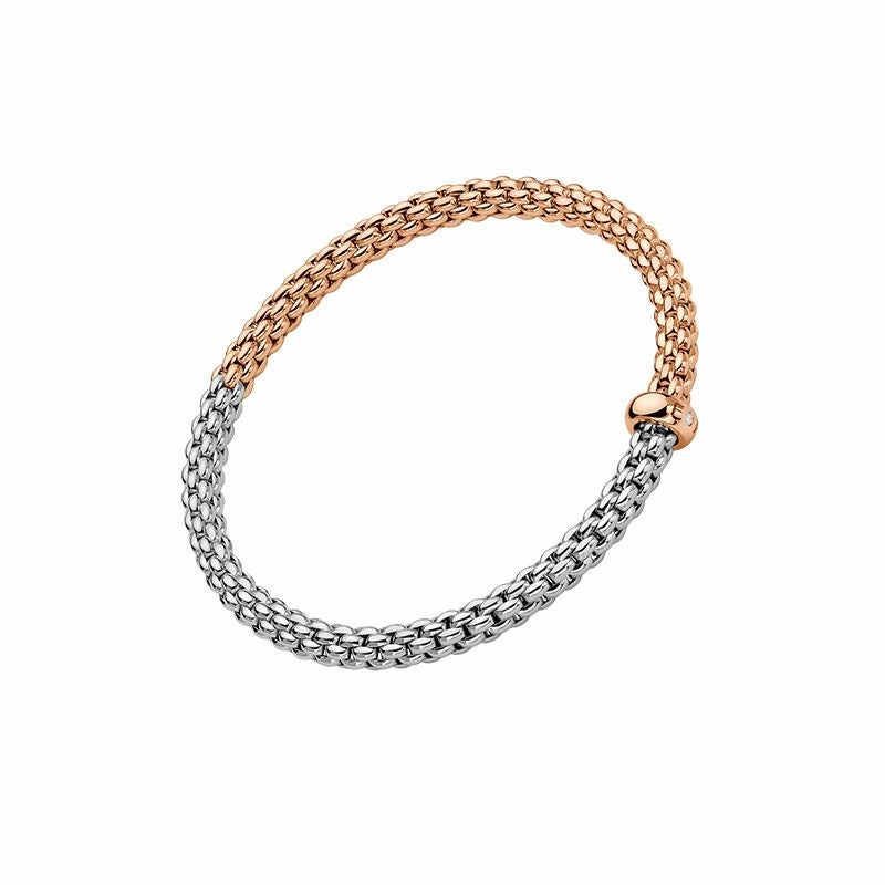 FOPE SOLO COLLECTION FLEX'IT フォッペ ソロ コレクション フレグジット ブレスレット M バイカラー メッシュチェーン 01M06B2_BB_1_XRX_00M