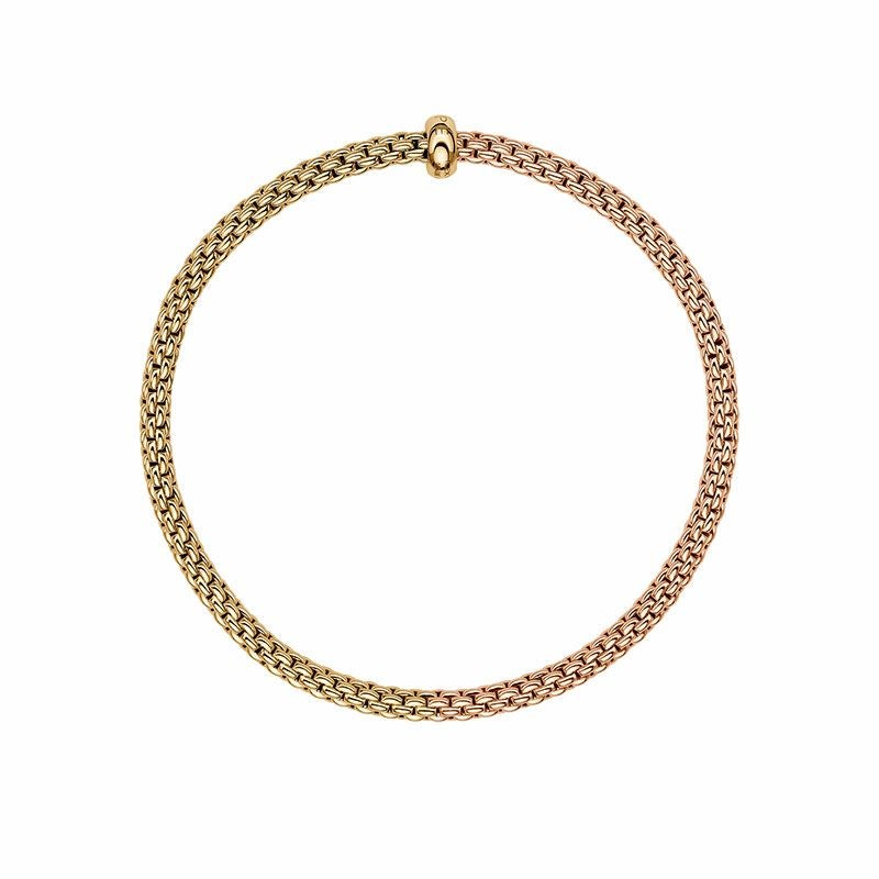 FOPE PRIMA COLLECTION FLEX'IT フォッペ プリマ コレクション フレグジット ブレスレット M バイカラー メッシュチェーン 01M08B2_BB_3_XGX_00M