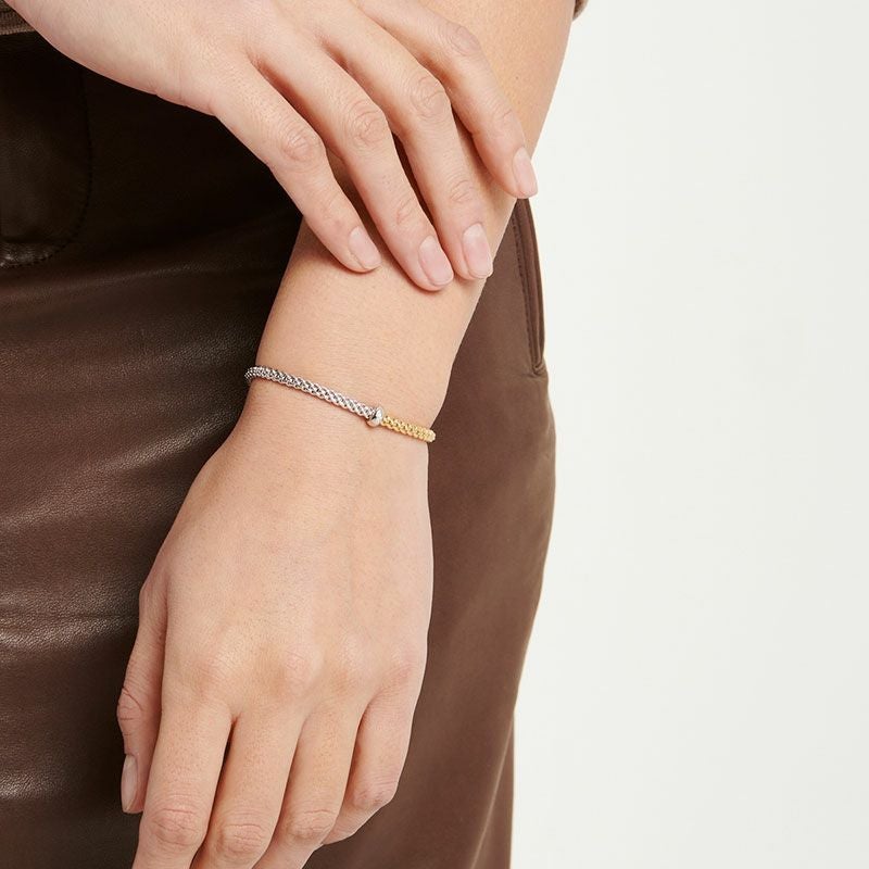 FOPE PRIMA COLLECTION FLEX'IT フォッペ プリマ コレクション フレグジット ブレスレット M バイカラー メッシュチェーン 01M08B2_BB_2_XBX_00M