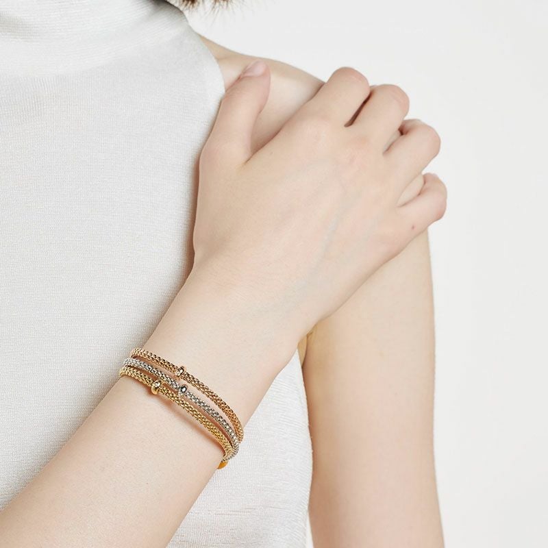 FOPE PRIMA COLLECTION FLEX'IT フォッペ プリマ コレクション フレグジット ブレスレット M ホワイトダイヤモンド 01M08BX_BB_B_XBX_00M