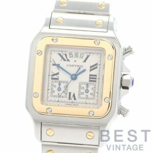 【中古】CARTIER SANTOS GALBEE LARGE MODEL CHRONO REFLEX カルティエ サントス ガルベ LM クロノリフレックス W20042C4