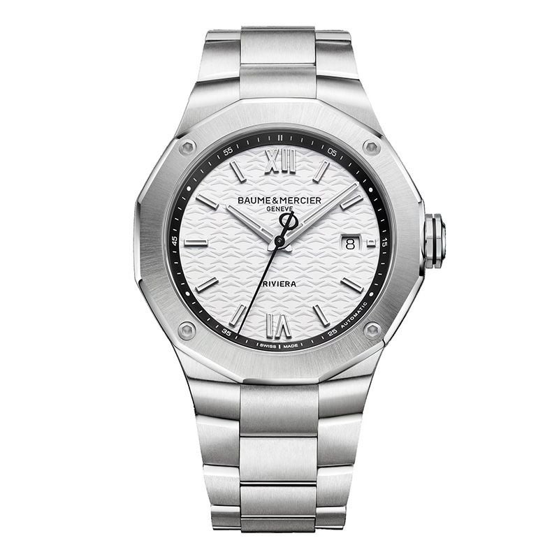 BAUME&MERCIER Riviera Date White&Black M0A10829 ボーム&メルシエ リビエラ デイト ホワイト&ブラック M0A10829