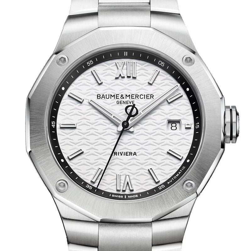BAUME&MERCIER Riviera Date White&Black M0A10829 ボーム&メルシエ リビエラ デイト ホワイト&ブラック M0A10829