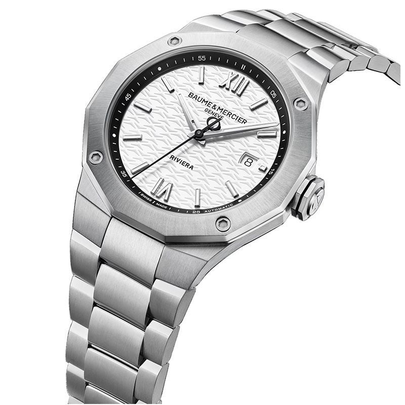 BAUME&MERCIER Riviera Date White&Black M0A10829 ボーム&メルシエ リビエラ デイト ホワイト&ブラック M0A10829